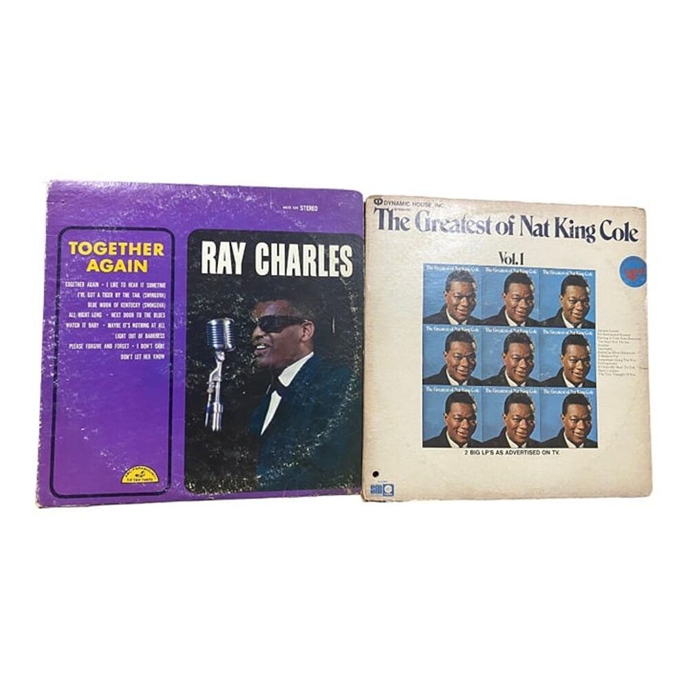 Lot of 2 Vinyl Records Ray Charles Together again & Nat King Cole Vol 1 & Vol 2